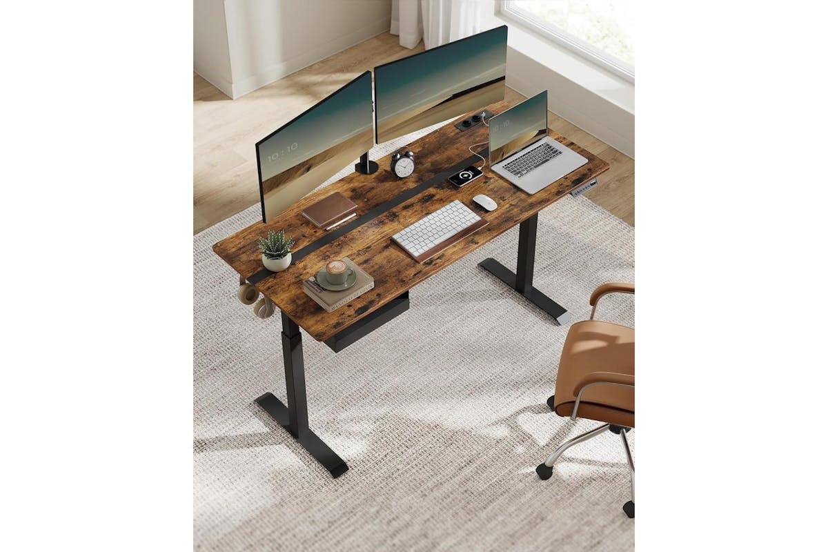 Standing Desk | Electric Height Adjustable Desk | Wood Chipboard And Steel | 160cm-4