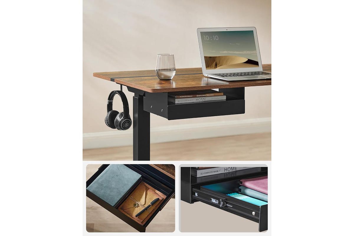 Standing Desk | Electric Height Adjustable Desk | Wood Chipboard And Steel | 160cm-6