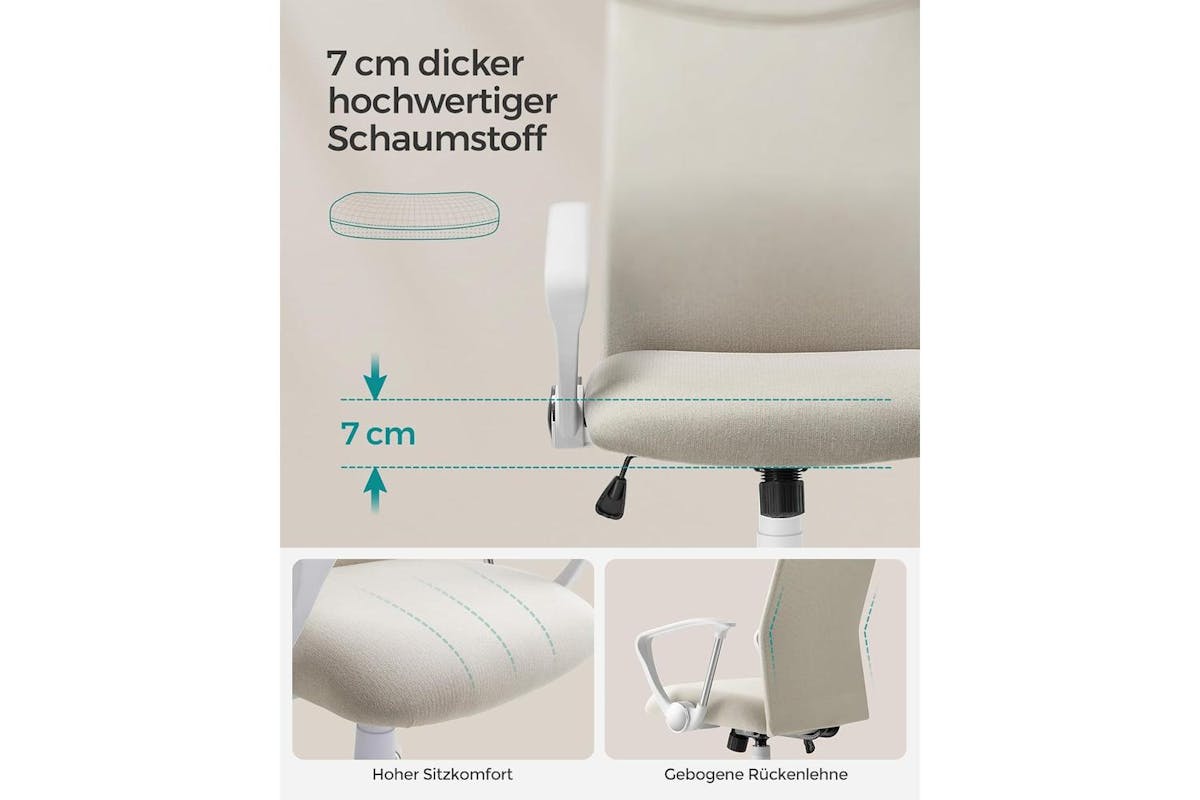 Office Chair | Office Chair | Steel, Foam Padding, Polyester | Adjustable Height-6