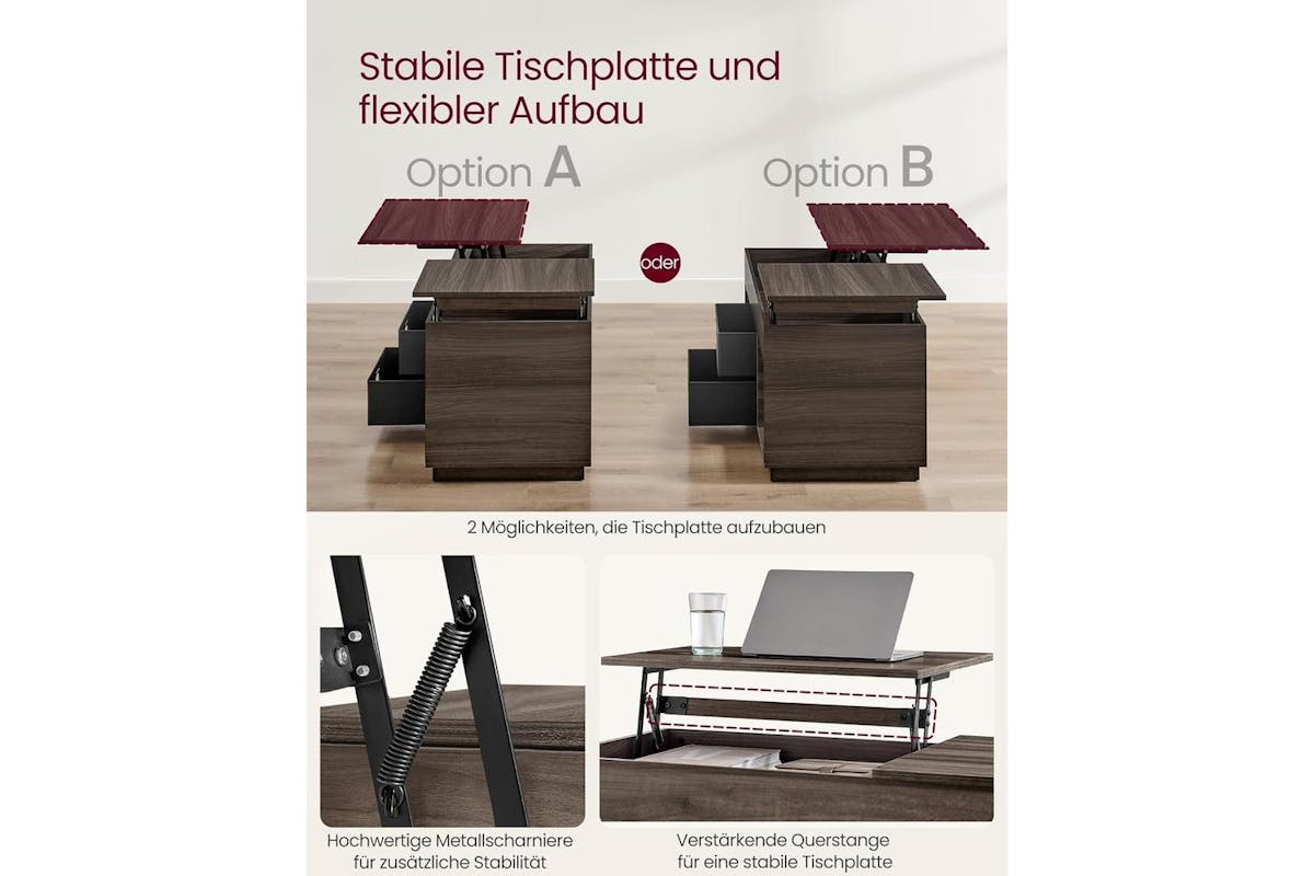 Coffee Table | Coffee Table | Steel And Chipboard | 100 X 50 X 48 Cm-6