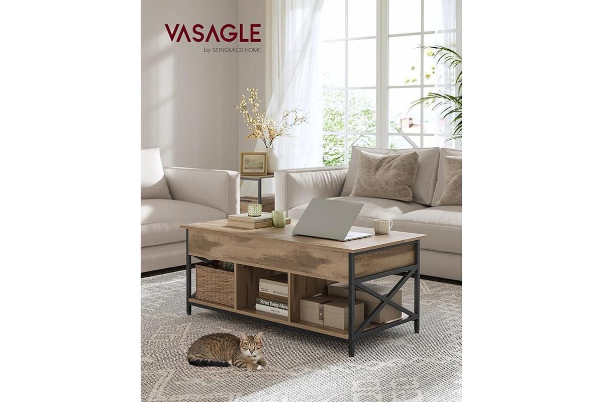 Coffee Table | Coffee Table | Alloy Steel | Camel Brown And Black Ink-2