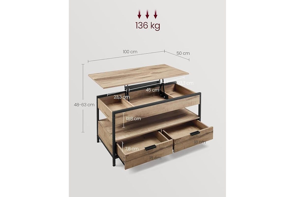 Coffee Table | Coffee Table | Alloy Steel | Camel Brown And Black Ink-3