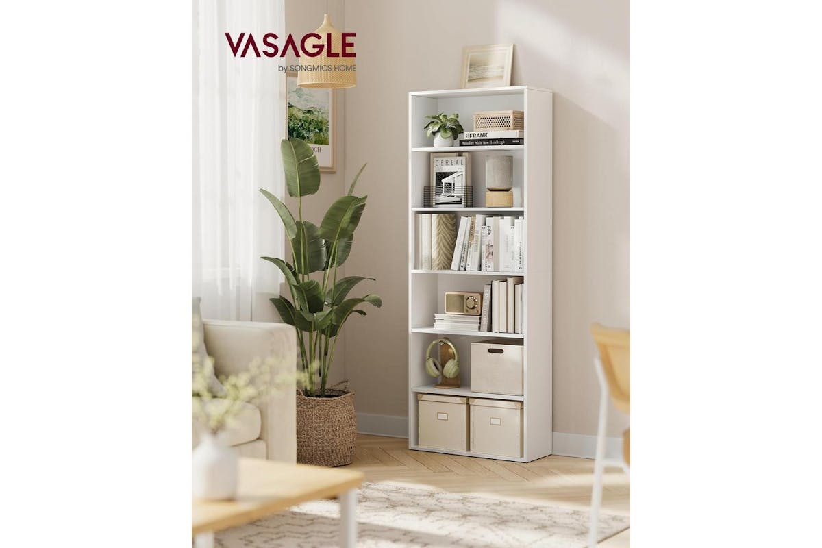 Vasagle Bookcase | Wood Chipboard | White | 24 X 60 X 178.5 Cm-2