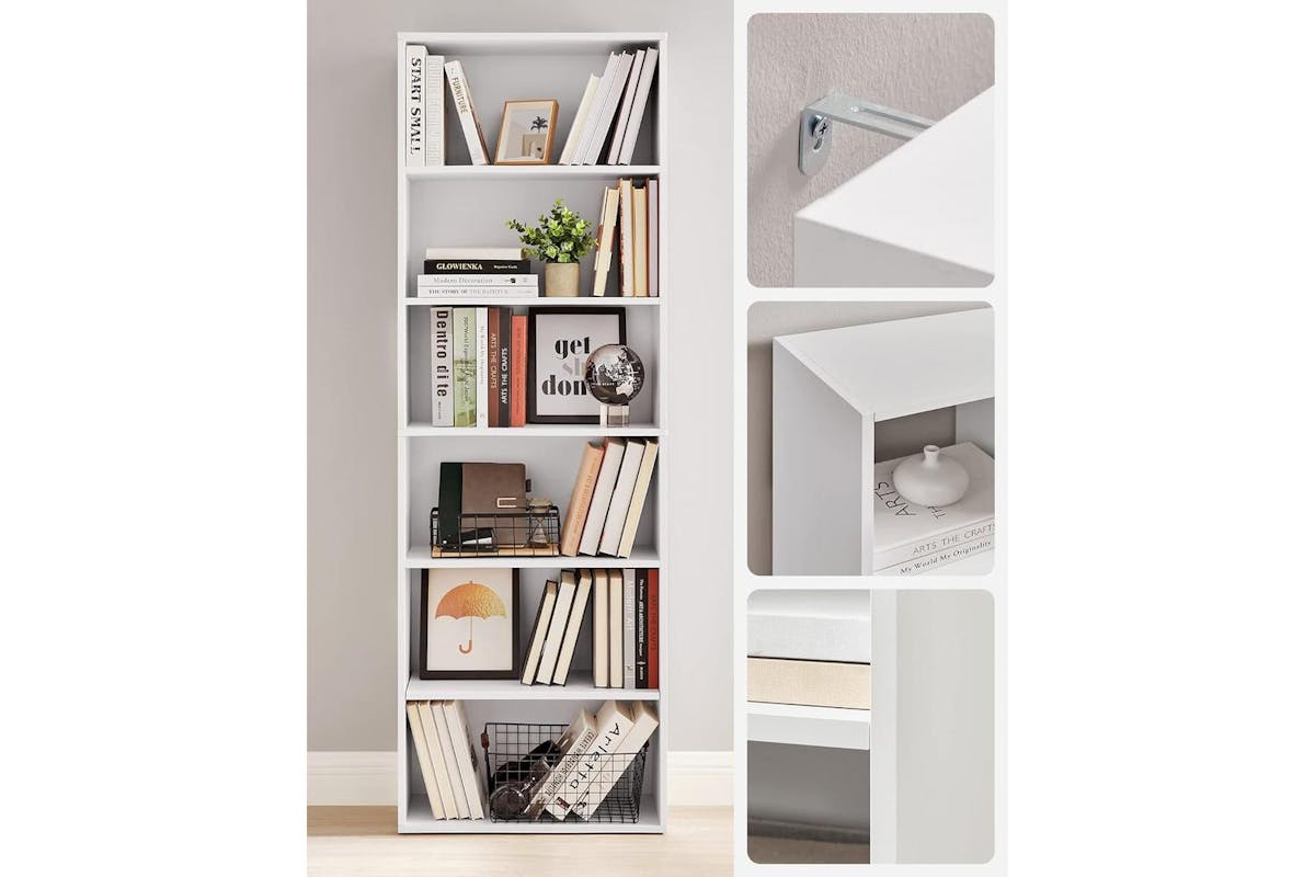 Vasagle Bookcase | Wood Chipboard | White | 24 X 60 X 178.5 Cm-3