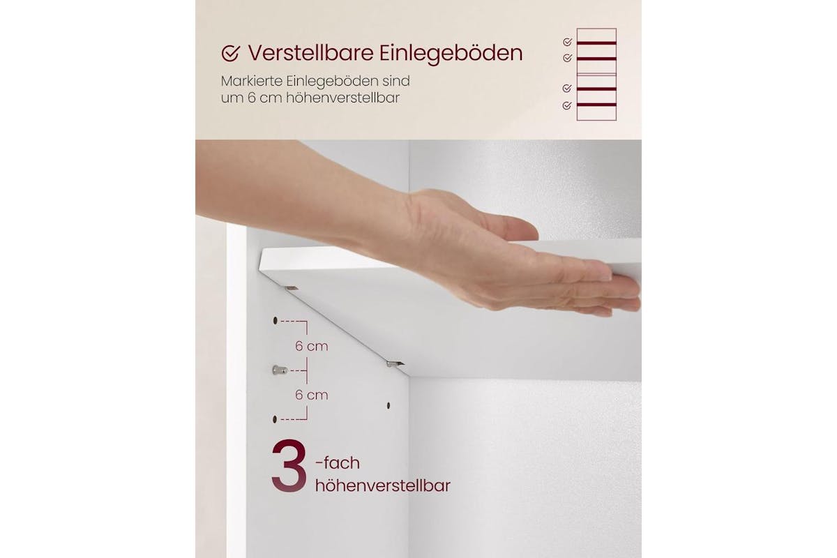 Vasagle Bookcase | Wood Chipboard | White | 24 X 60 X 178.5 Cm-4