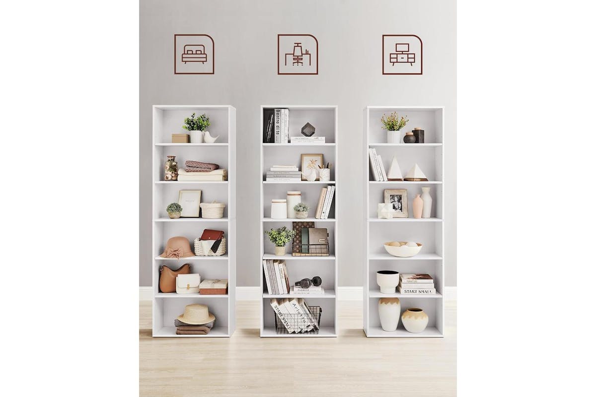Vasagle Bookcase | Wood Chipboard | White | 24 X 60 X 178.5 Cm-5