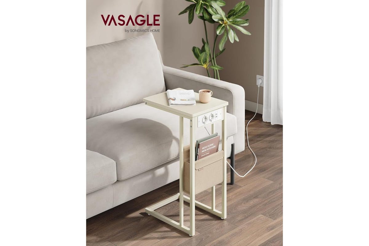 Vasagle End Table | Side Table | Wood Chipboard And Steel | 30 X 40 X 62 Cm-2