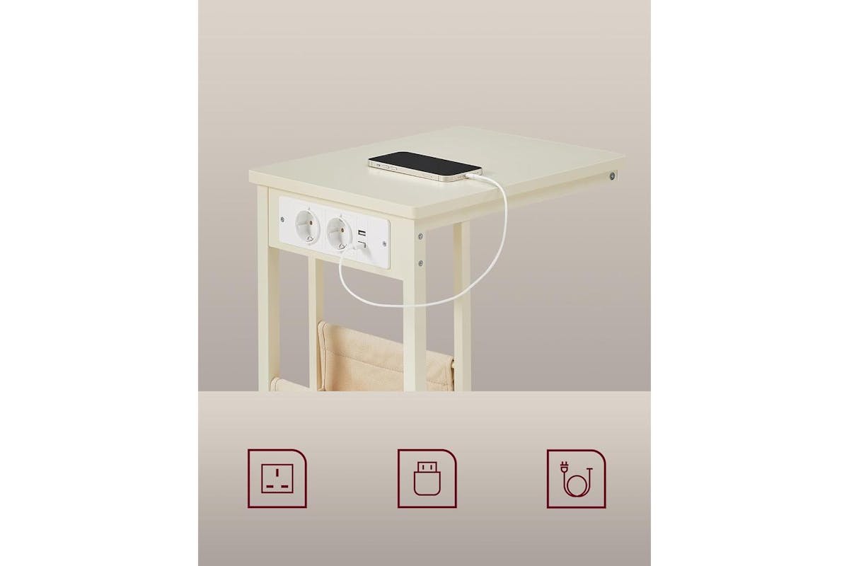 Vasagle End Table | Side Table | Wood Chipboard And Steel | 30 X 40 X 62 Cm-4