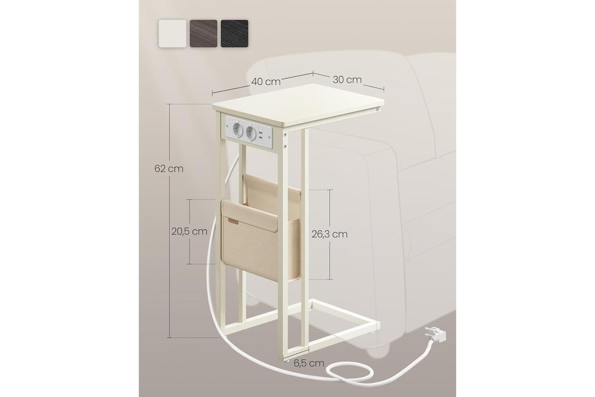 Vasagle End Table | Side Table | Wood Chipboard And Steel | 30 X 40 X 62 Cm-5