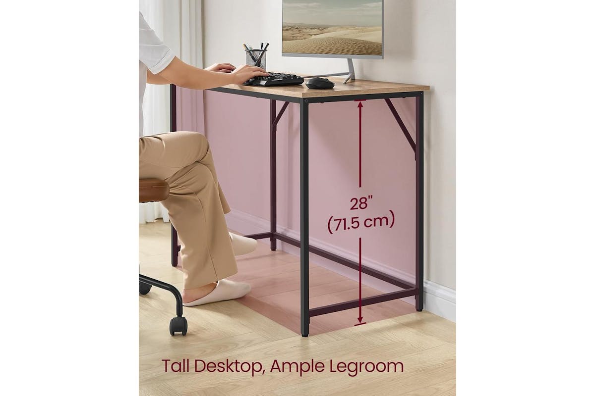 Computer Desk | Home Office Desk | Camel Brown And Ink Black | 100 X 50 Cm-4