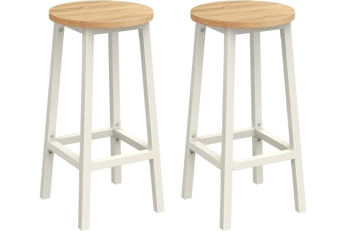 Vasagle Bar Stool | Classic Style | Beige And White Oak | 65h Cm [Ex-Display DC250587-000283]
