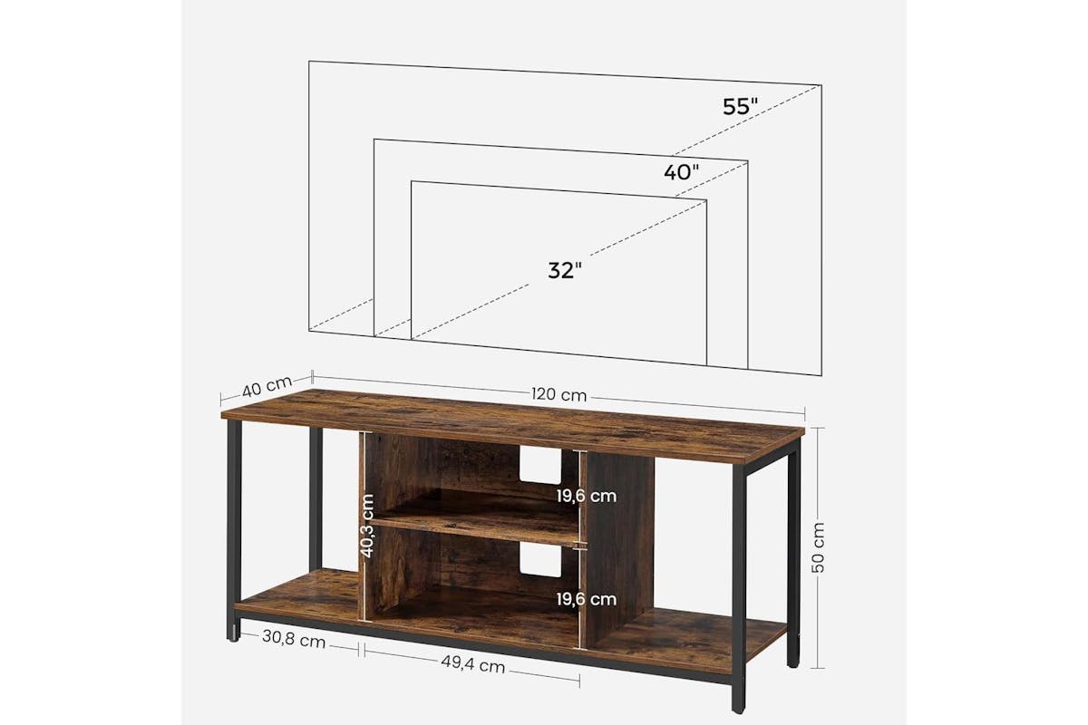 Tv Stand | Tv Unit | Particleboard And Steel | 120 X 40 X 50 Cm-4