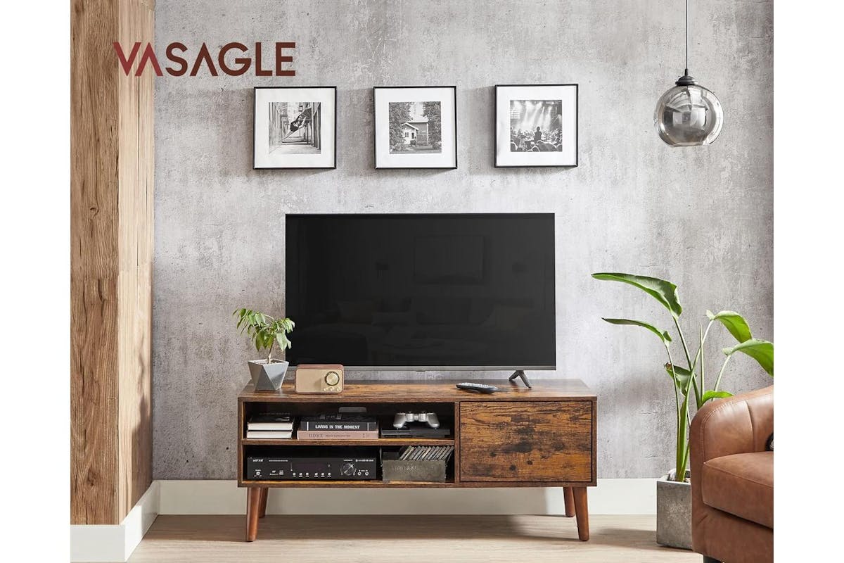 Vasagle Tv Stand | Particleboard Cabinet | Rustic Brown | 110 X 40 X 49 Cm-2