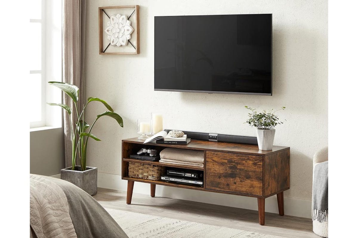 Vasagle Tv Stand | Particleboard Cabinet | Rustic Brown | 110 X 40 X 49 Cm-3