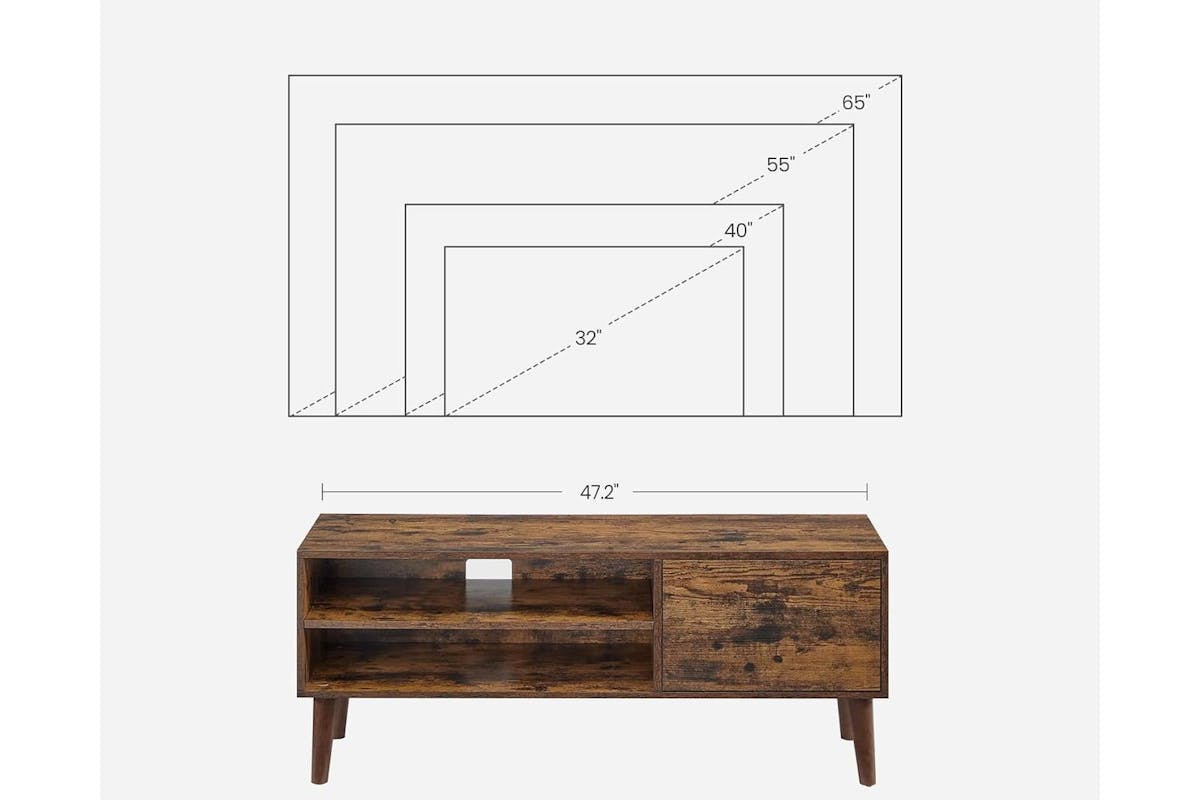 Vasagle Tv Stand | Particleboard Cabinet | Rustic Brown | 110 X 40 X 49 Cm-5
