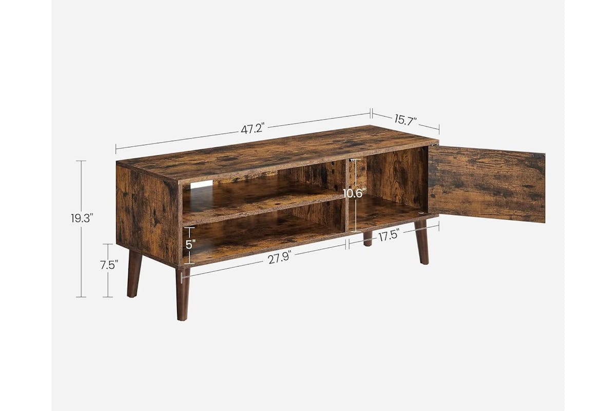 Vasagle Tv Stand | Particleboard Cabinet | Rustic Brown | 110 X 40 X 49 Cm-6