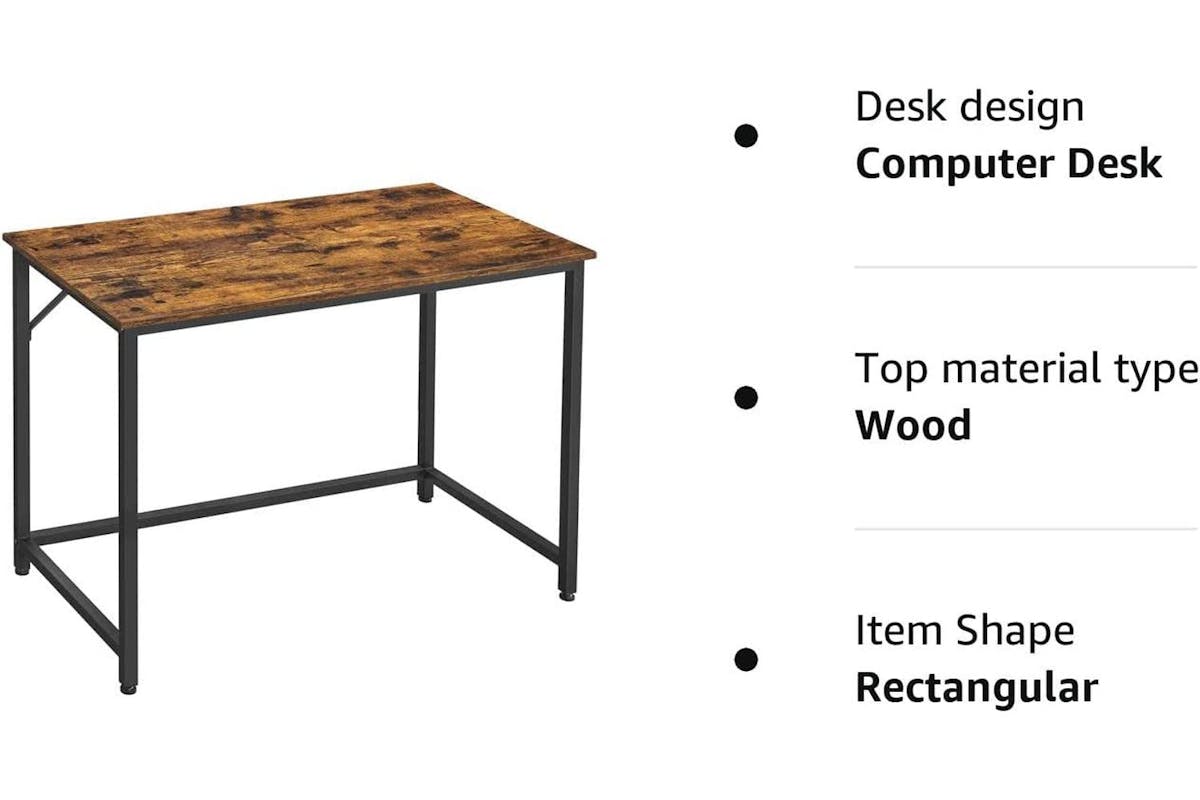 Vasagle Computer Desk | Particleboard And Steel | 100 X 50 Cm-2
