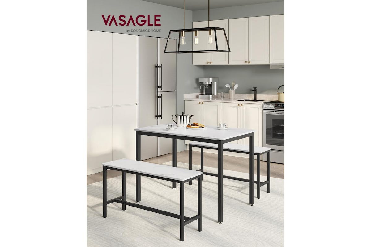 Vasagle Dining Table Set | Particleboard And Steel | 110 X 70 Cm-2