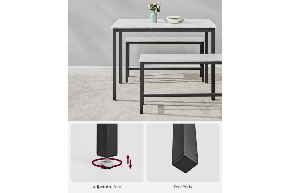 Vasagle Dining Table Set | Particleboard And Steel | 110 X 70 Cm-6