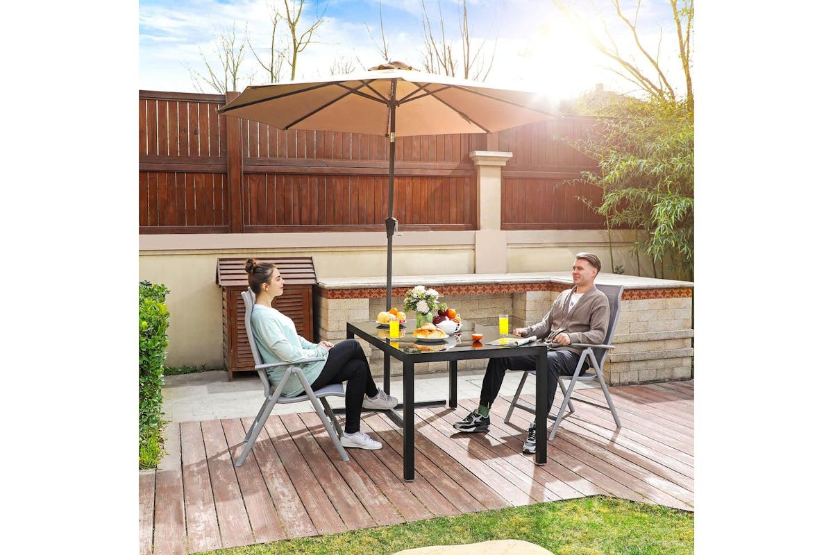 Songmics Sun Lounger | Outdoor Sun Lounger | Aluminium & Synthetic Fabric | 56 X 70 X 106 Cm-3