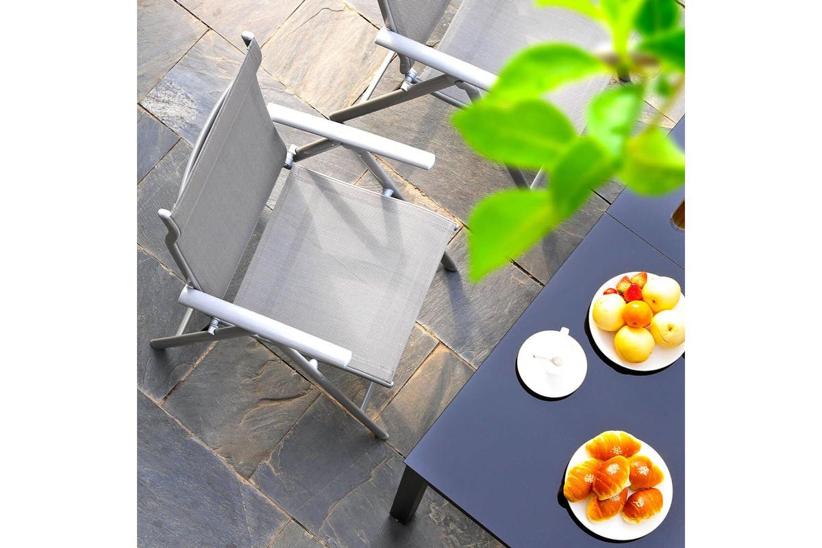 Songmics Sun Lounger | Outdoor Sun Lounger | Aluminium & Synthetic Fabric | 56 X 70 X 106 Cm-4