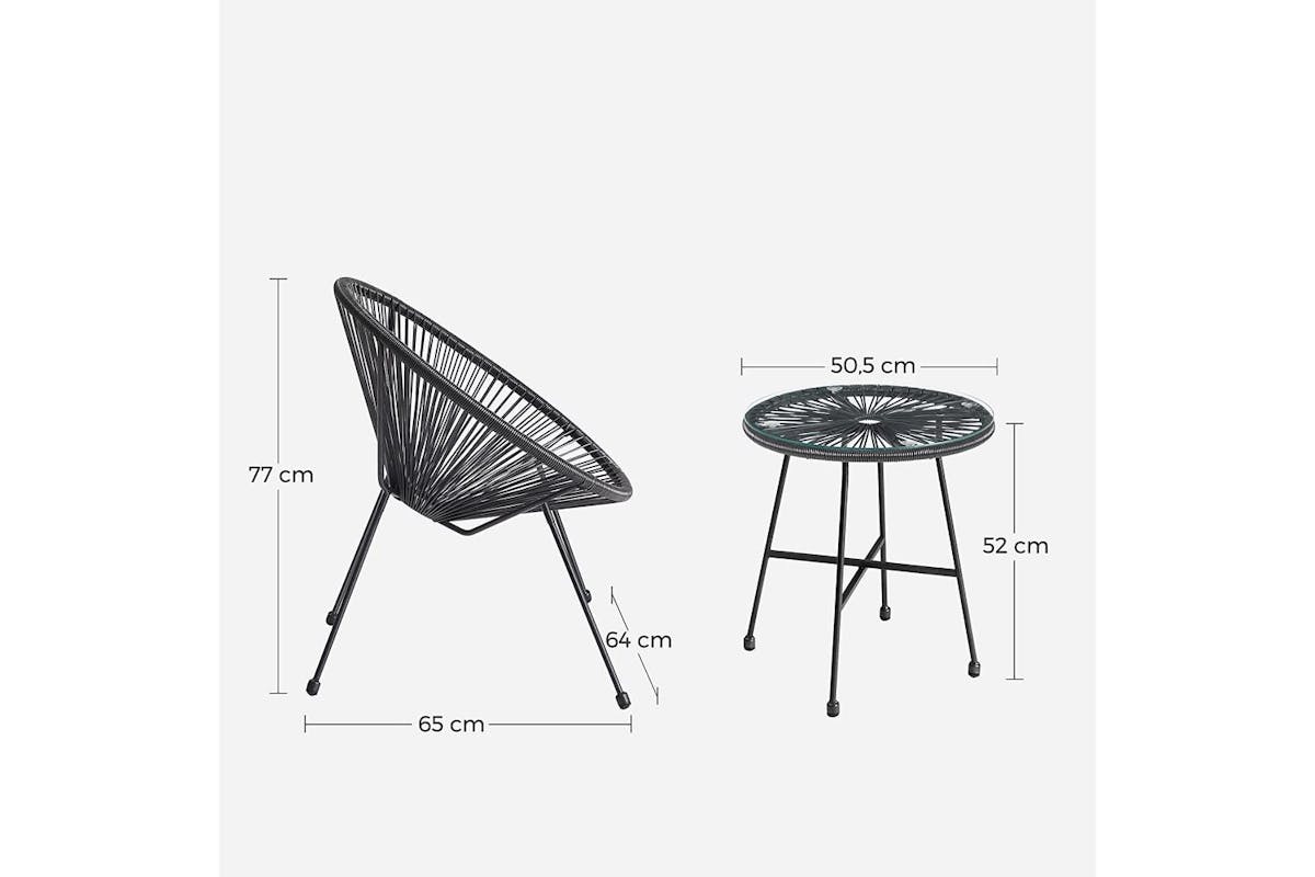Garden Furniture Set | Outdoor Lounge Set | Pe Rattan | Black-2