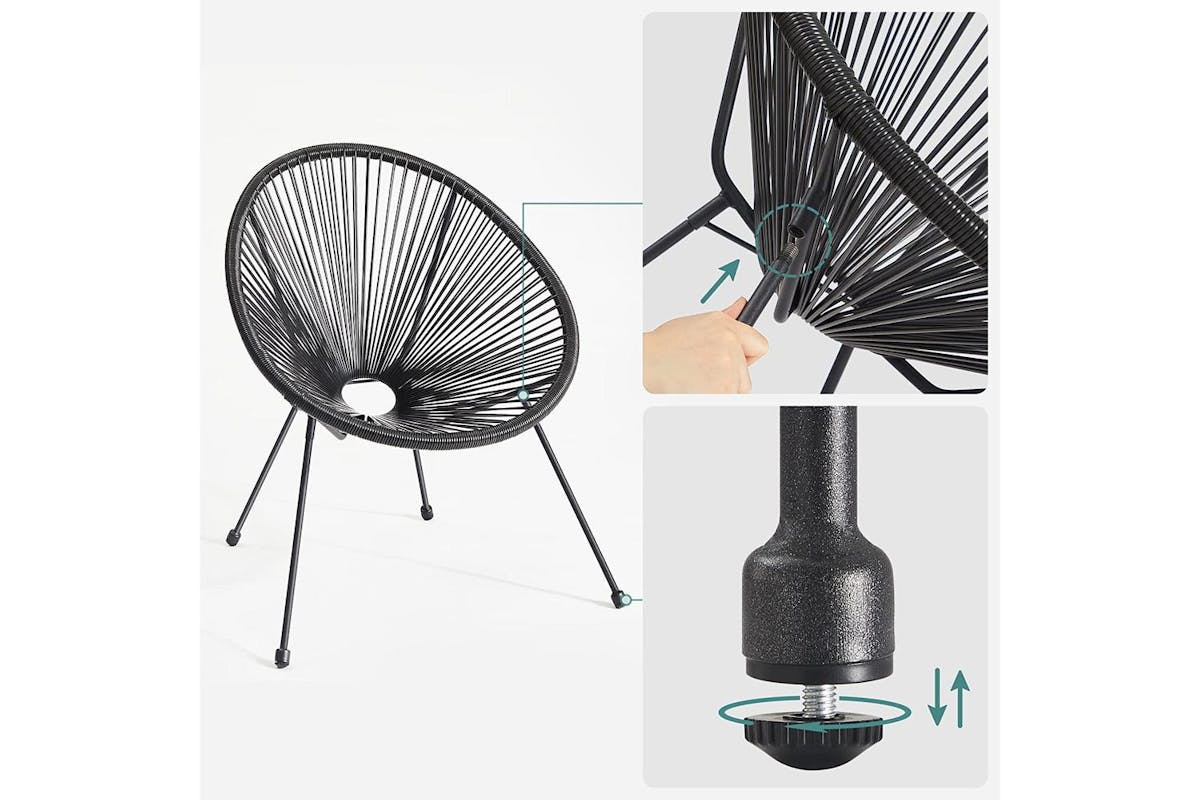 Garden Furniture Set | Outdoor Lounge Set | Pe Rattan | Black-7