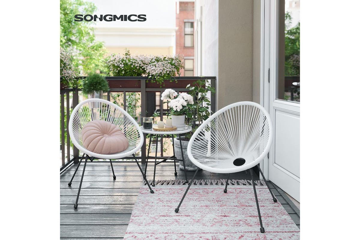 Garden Furniture Set | Outdoor Lounge Set | Polyethylene | White-2