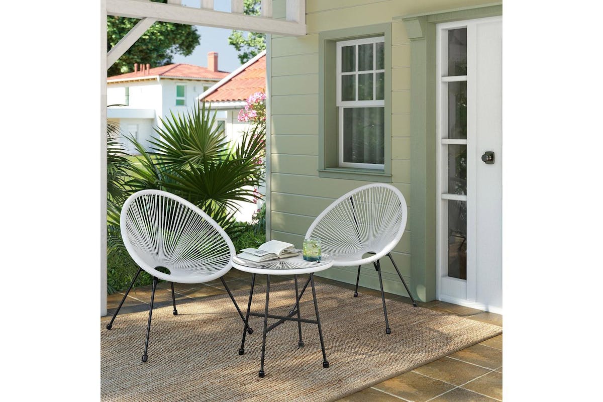 Garden Furniture Set | Outdoor Lounge Set | Polyethylene | White-3