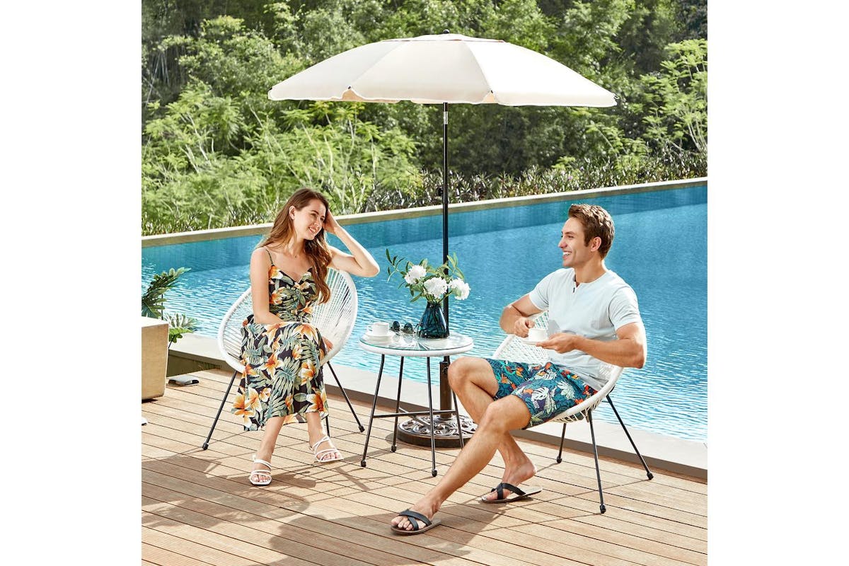 Garden Furniture Set | Outdoor Lounge Set | Polyethylene | White-4