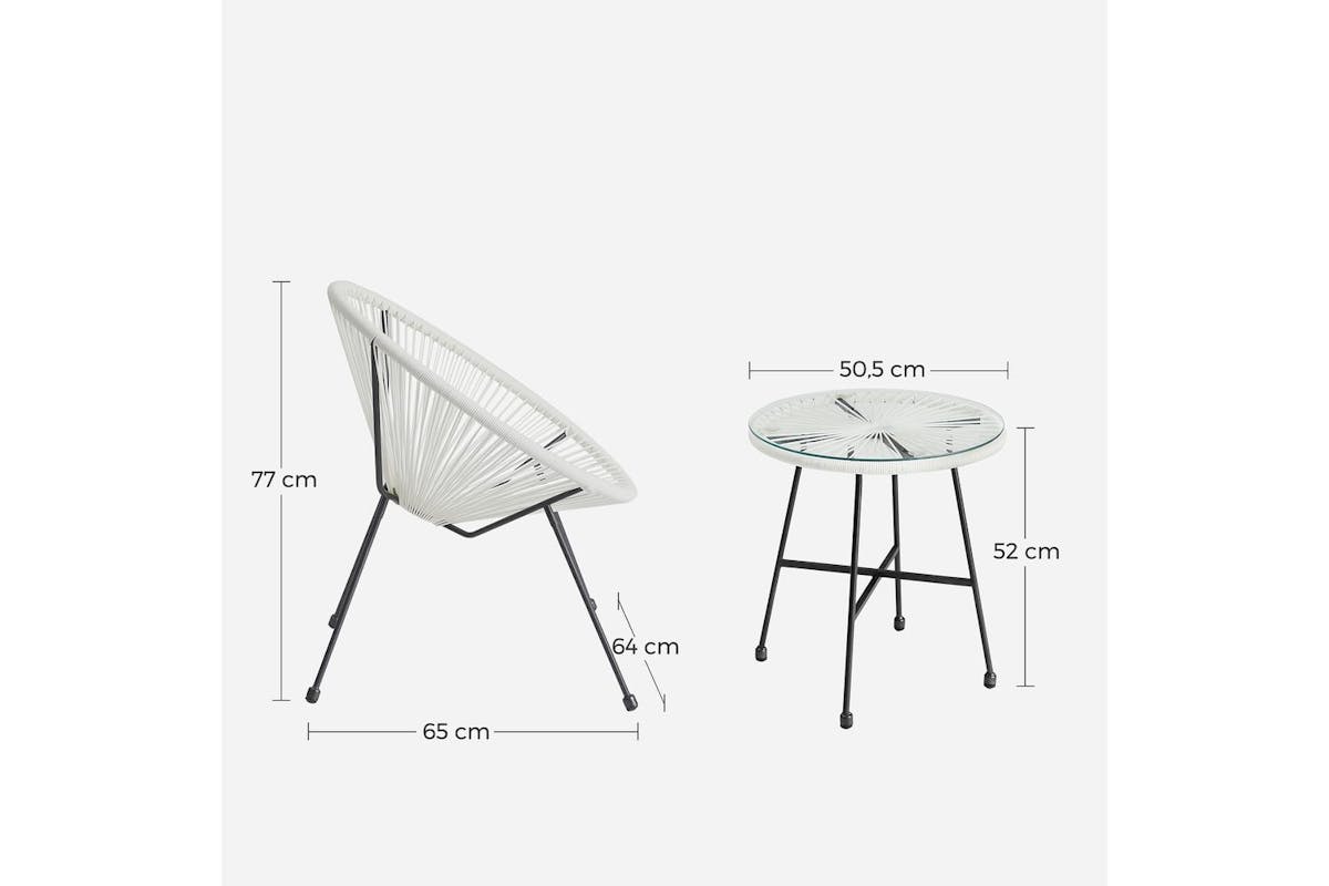 Garden Furniture Set | Outdoor Lounge Set | Polyethylene | White-7