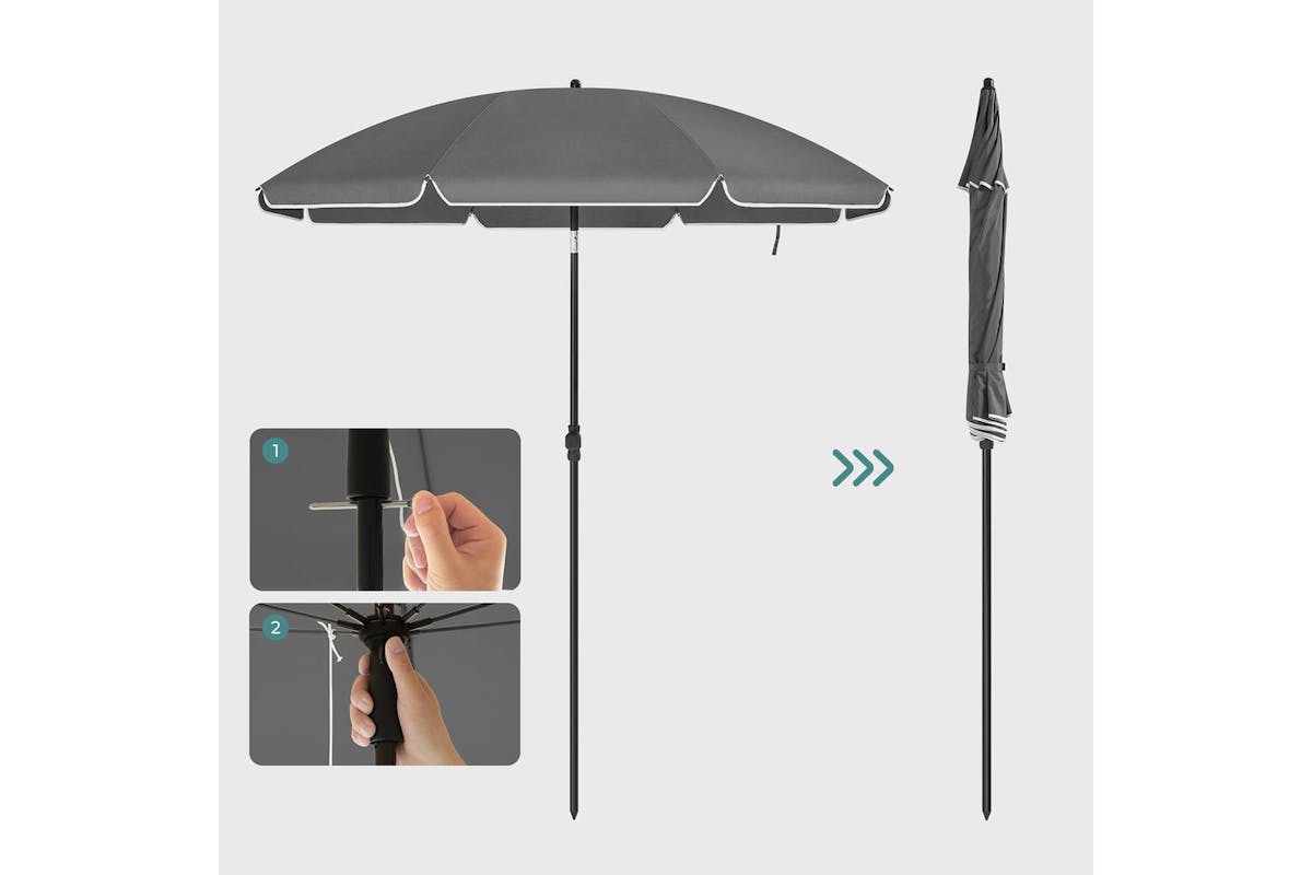 Patio Umbrella | Outdoor Parasol | Polyester Canopy | 1.8 Metre-2