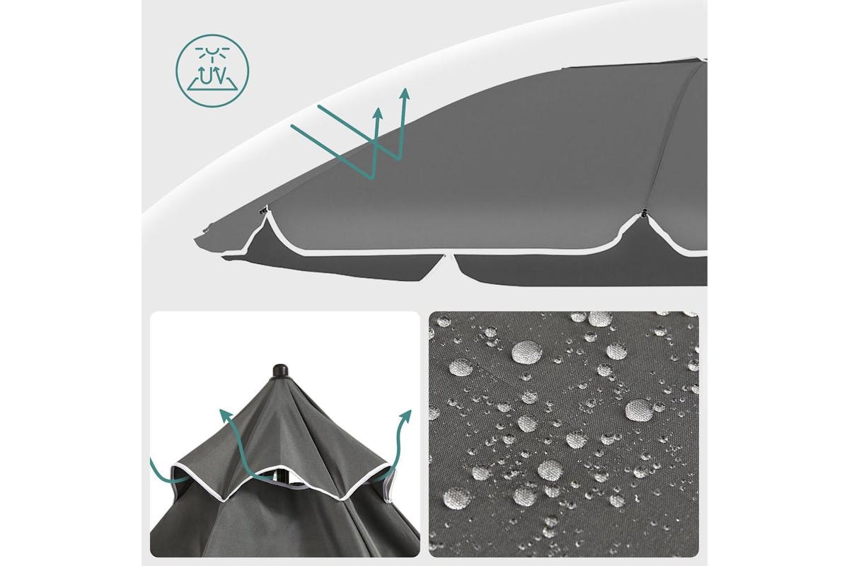 Patio Umbrella | Outdoor Parasol | Polyester Canopy | 1.8 Metre-7