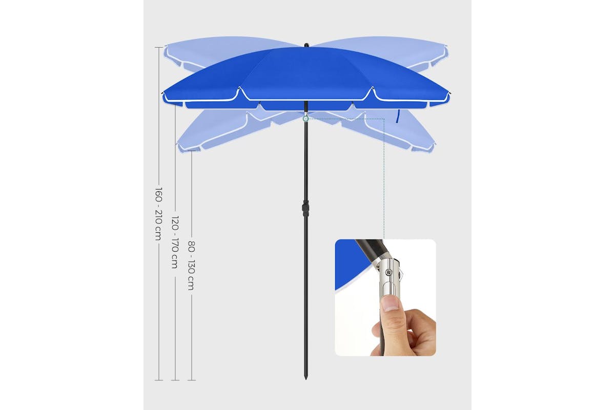 Beach Umbrella | Outdoor Parasol | Polyester Canopy | 1.8m-6