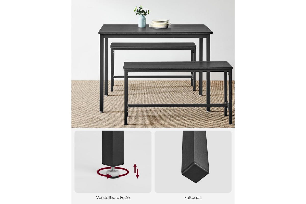 Vasagle Dining Table Set | Chipboard And Steel | 70 X 110 Cm-6