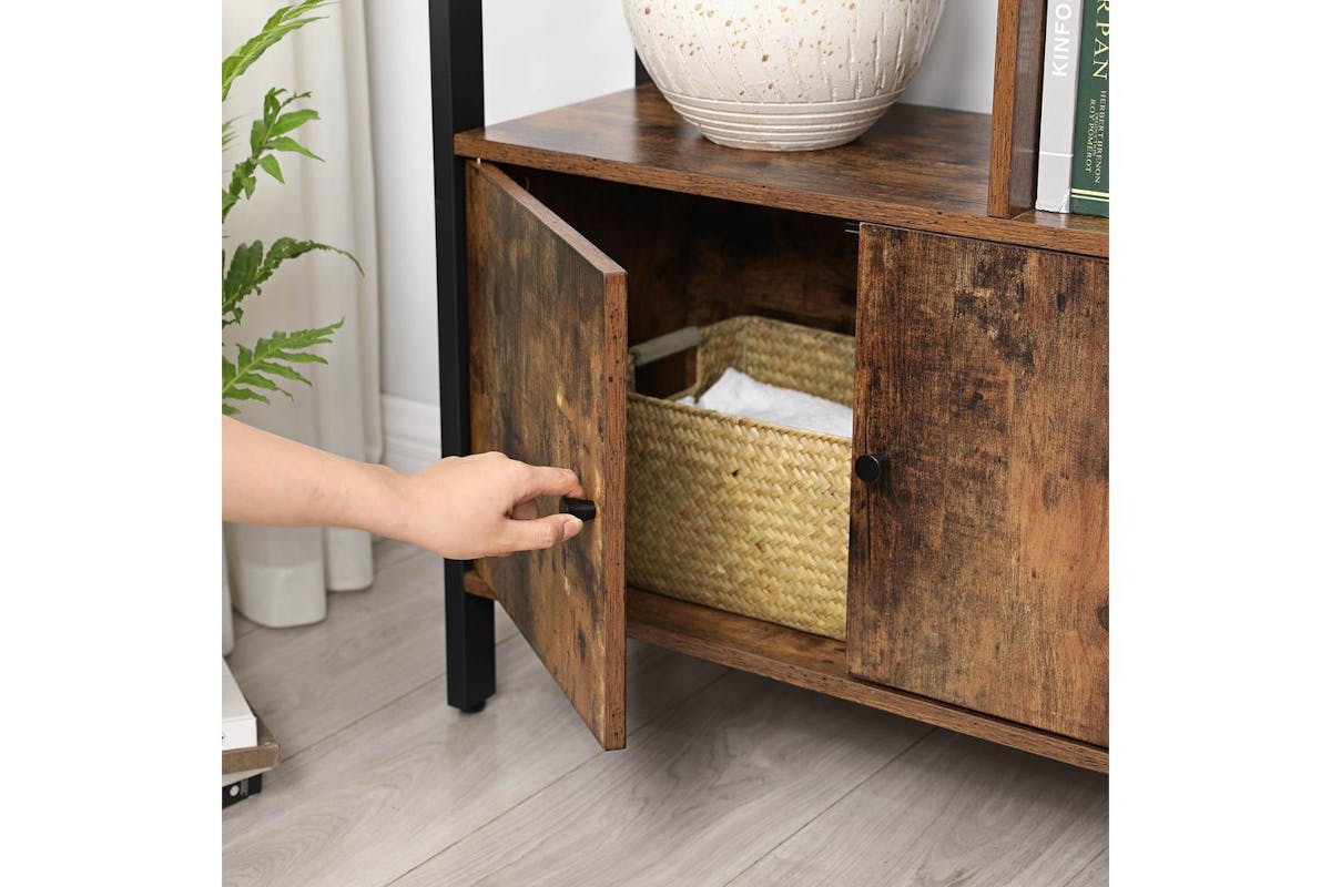 Vasagle Bookcase | Particleboard And Steel | Rustic Brown | 74 X 30 X 154.5 Cm-5