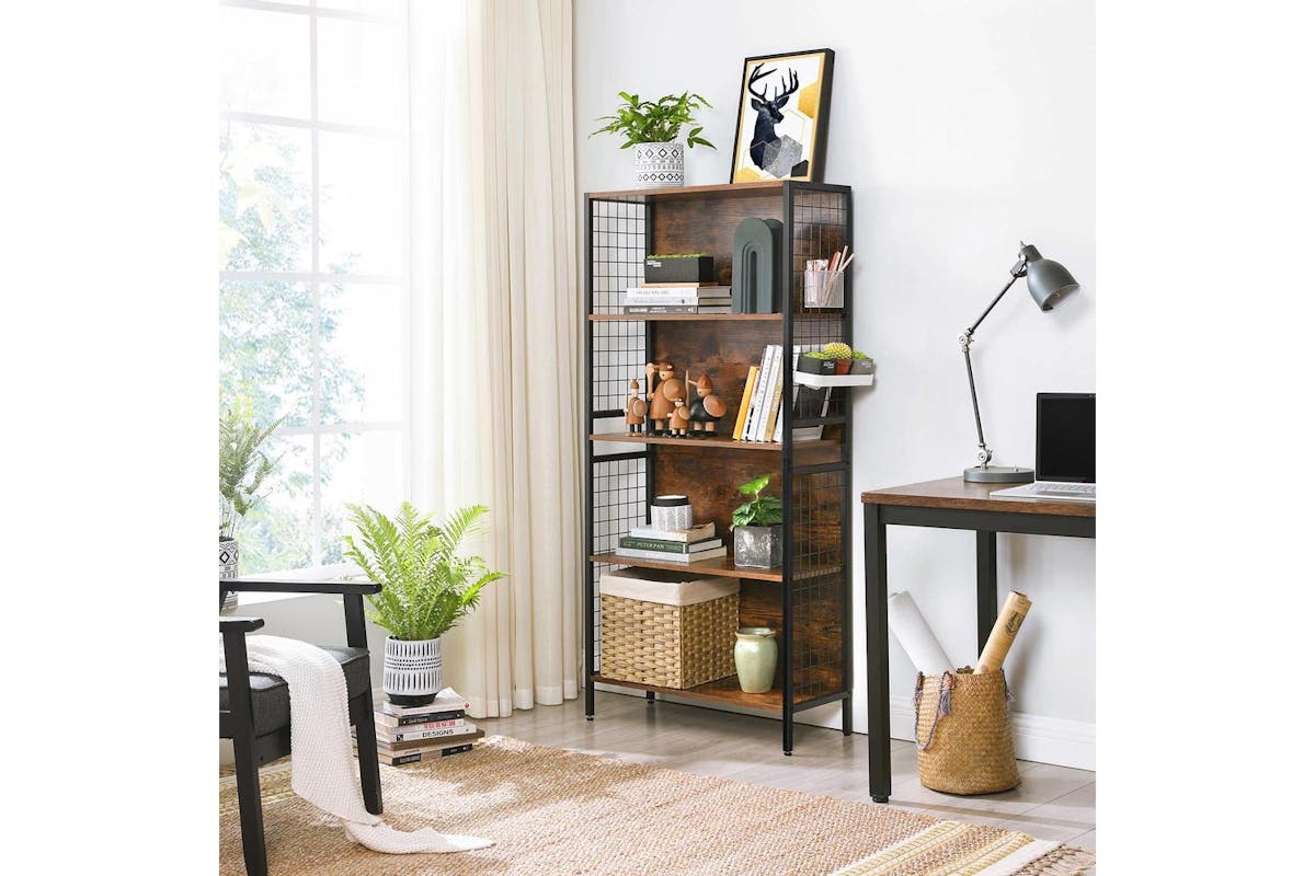 Vasagle Bookcase | Particleboard And Steel | 74 X 30 X 155 Cm-3