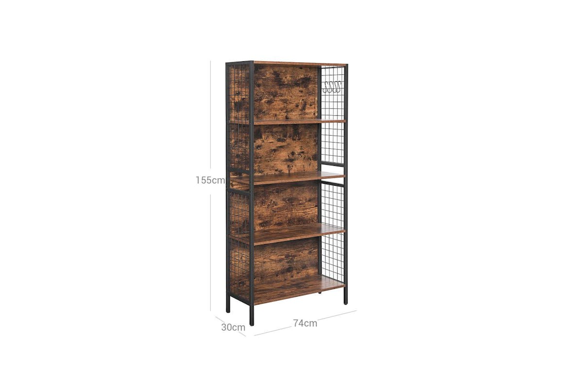 Vasagle Bookcase | Particleboard And Steel | 74 X 30 X 155 Cm-7