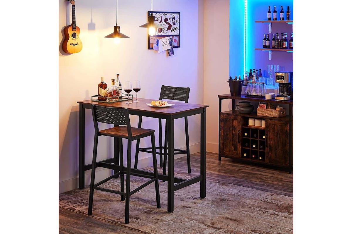 Vasagle Bar Stool | Particleboard And Steel | Rustic Brown And Black | 43.1 X 50.7 X 97.2 Cm-3