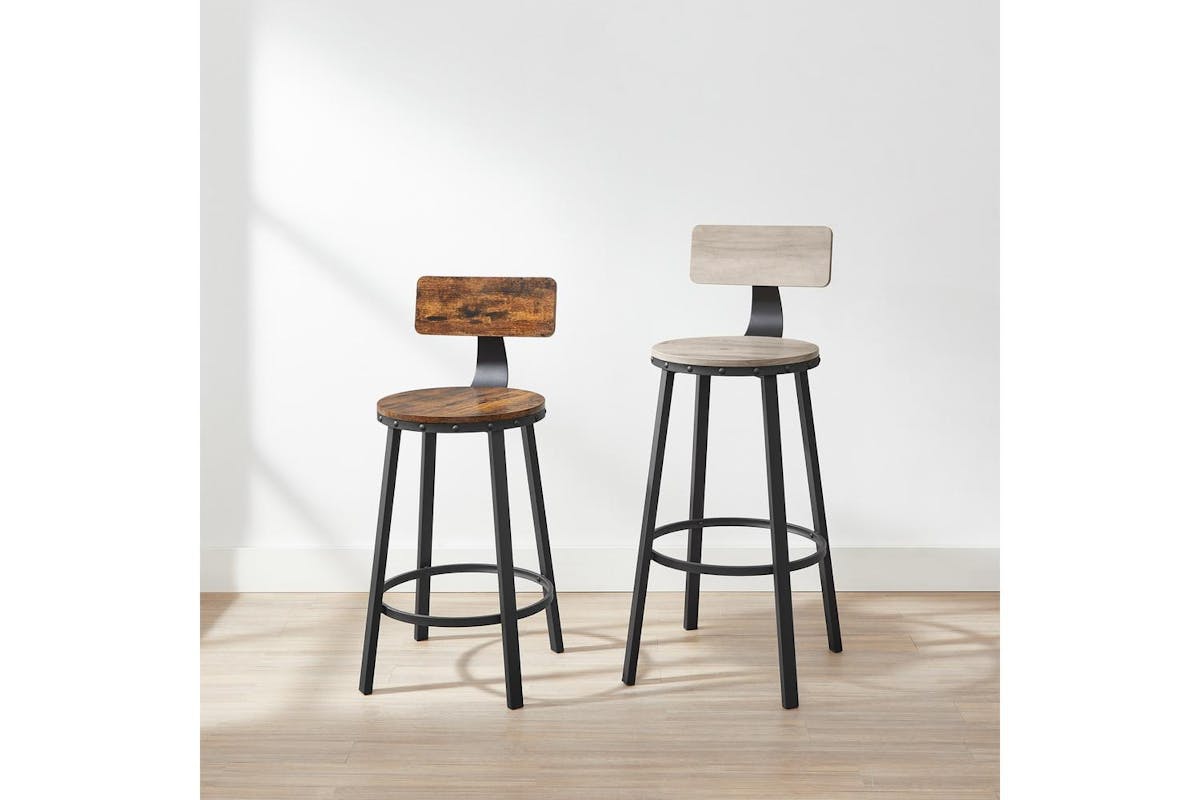 Vasagle Bar Stool | Particleboard And Steel | Rustic Brown | 50.6 X 88.5 Cm-4