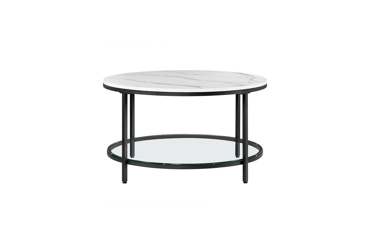 Coffee Table | Coffee Table | Wood Chipboard, Steel, Tempered Glass | 80 X 44.5 Cm