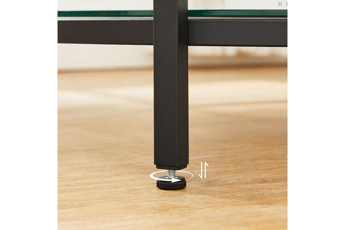 Coffee Table | Coffee Table | Wood Chipboard, Steel, Tempered Glass | 80 X 44.5 Cm-2