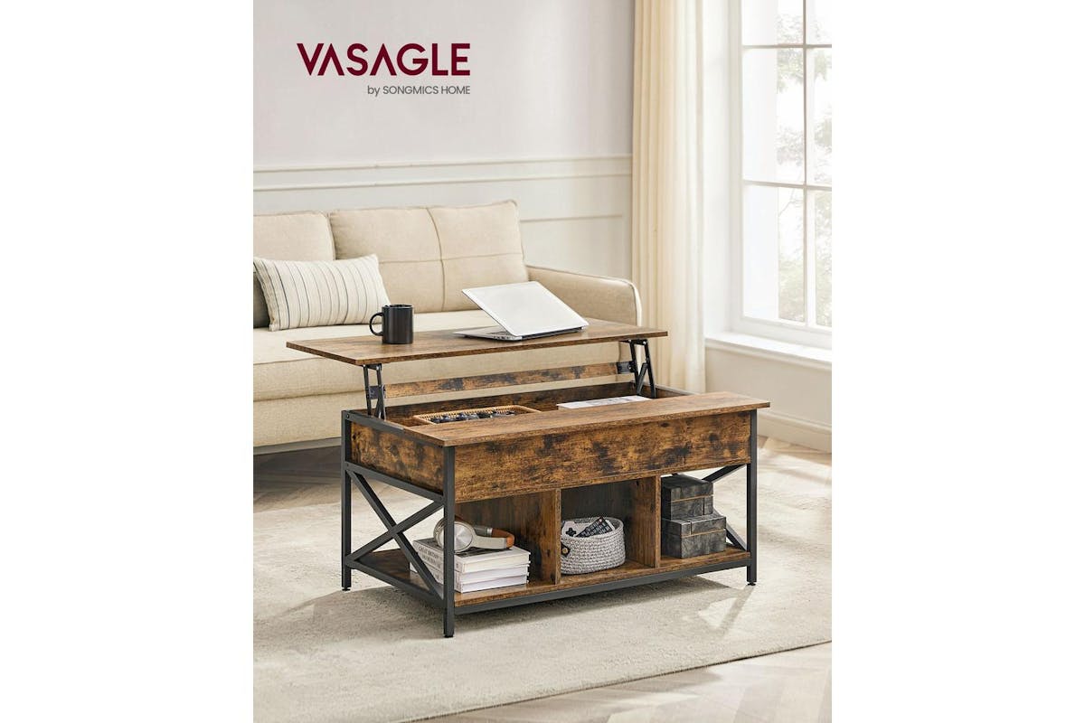 Coffee Table | Coffee Table | Steel And Particleboard | 60 X 100 X (48-62) Cm-2