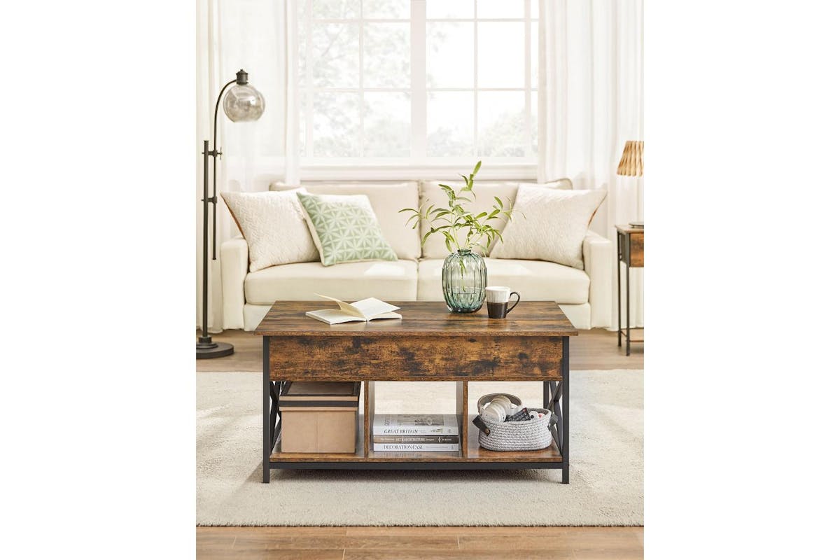 Coffee Table | Coffee Table | Steel And Particleboard | 60 X 100 X (48-62) Cm-3
