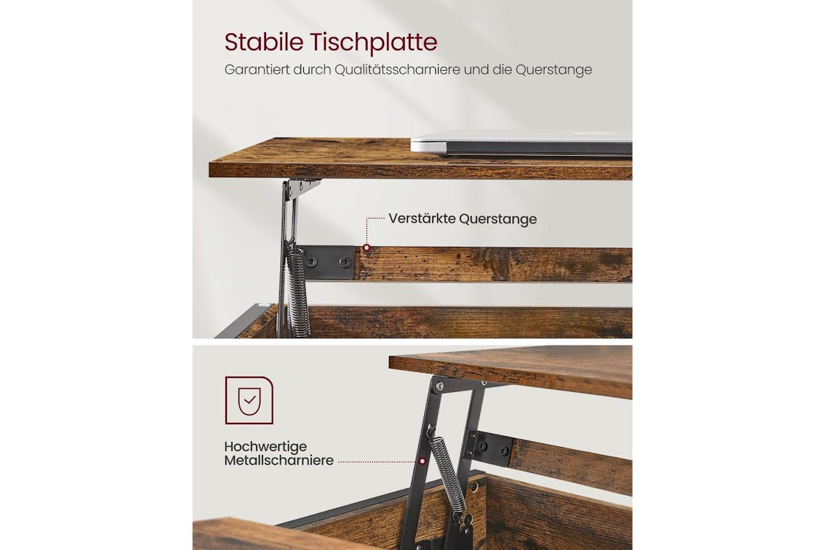 Coffee Table | Coffee Table | Steel And Particleboard | 60 X 100 X (48-62) Cm-5