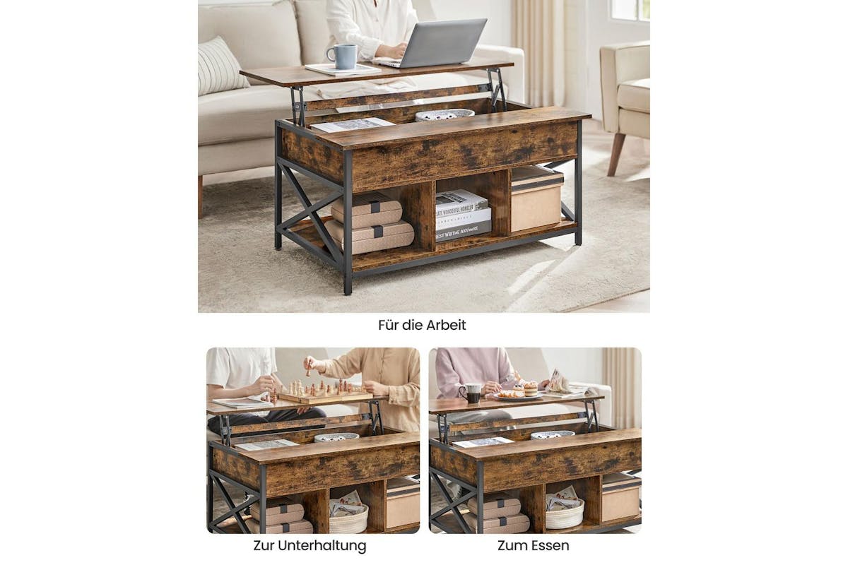 Coffee Table | Coffee Table | Steel And Particleboard | 60 X 100 X (48-62) Cm-6