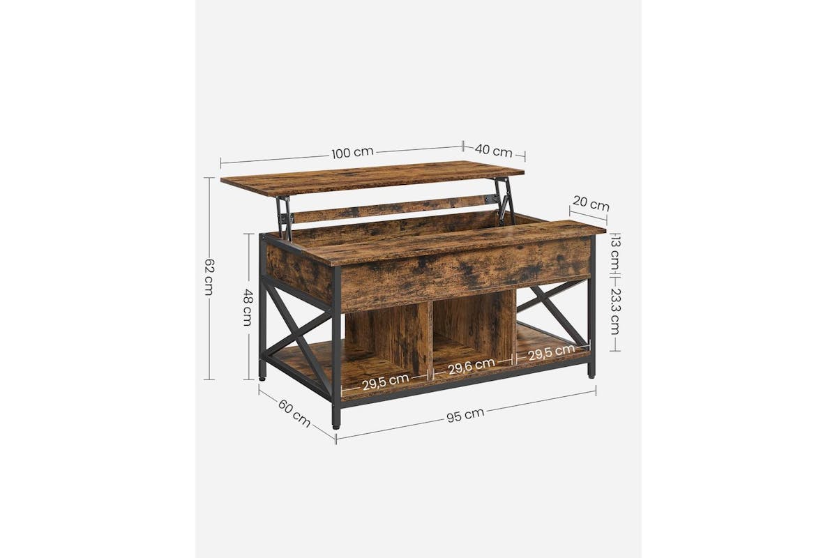 Coffee Table | Coffee Table | Steel And Particleboard | 60 X 100 X (48-62) Cm-7