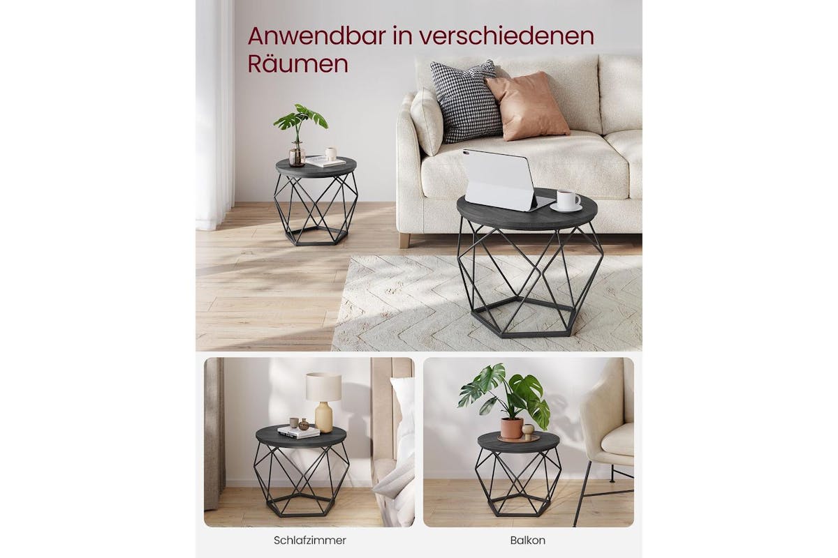 Vasagle Coffee Table Set | Particleboard And Steel | Black | 2 Piece-3