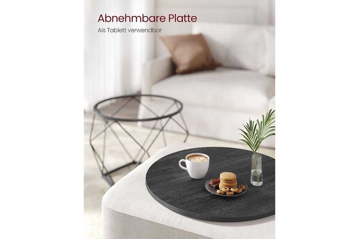 Vasagle Coffee Table Set | Particleboard And Steel | Black | 2 Piece-5
