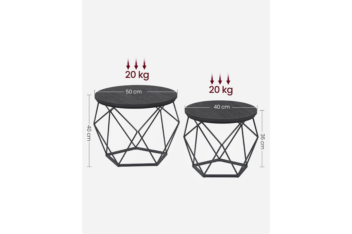 Vasagle Coffee Table Set | Particleboard And Steel | Black | 2 Piece-6